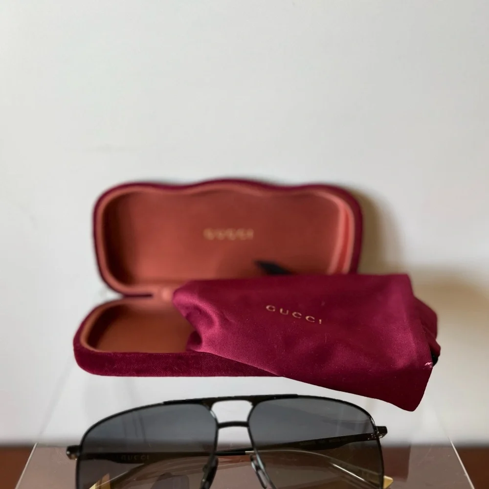 Gucci black aviator sunglasses unisex - Picture 10 of 10